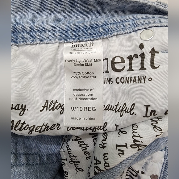 INHERIT Everly light wash denim skirt - Picture 4 of 4